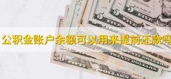 公积金账户余额可以用来提前还款吗，可以